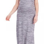 Seraphine Maternity Maxi Dress Gray Stretch Knit Soft Lounge Chic Size 6 Photo 5