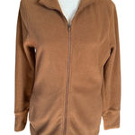 Get After It camel long sleeve collared stretchy zip up fleece jacket sweatshirt Size XS Photo 0