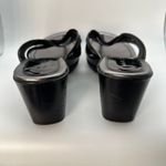 Marc Fisher Marc‎ Fisher Thong Wedge Sandals Black Leather Elastic Size 9.5M Women's Photo 4
