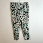 J Jill Linen Blend Floral Ankle Pant Womens Size Small Nwt Button Hem Blue Cream White Photo 1