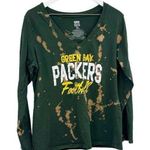 Junk Food Clothing Green Bay Packers Bleach Dyed Long Sleeve Shirt Size XL Photo 0