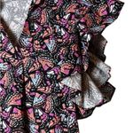 SYSS The Label Ruffle Sleeve Poplin Mini Dress Butterfly Print Boho Size Small Pink Photo 4