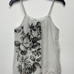Bebe Forever 21 Women's Y2K White Black Artsy Floral Print Braided Strap Tank Top Photo 0
