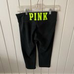 PINK - Victoria's Secret Victoria’s Secret PINK Black Cropped “You Can’t Sweat With Us” Yoga Pants Photo 4