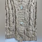 Free People Women’s Open-Knit Cotton Cable Cardigan Top Neutral Beige Size M Photo 1