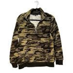 Derek Heart Camo Sherpa 1/4 Zip Up Pullover with Front Pocket- Size Large Photo 0