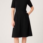 VTG B. Altman Black Midi Dress Union Made ILGWU 60s Mod Braided Waist USA Sz 14 Photo 0