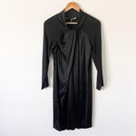 Love moschino  Satin Long Sleeve Shirt Dress in Black Photo 1