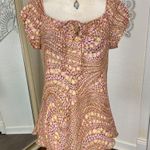 Early 2000s Orange Pink Floral Flower Babydoll Milkmaid Cottagecore Blouse Top L Size L Photo 1