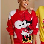 Disney NWT Minnie Mouse Sweater Red White Polka Dots Adults Photo 2