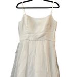 Vintage White Midi Dress Pink Floral Embroidery Sleeveless Summer Party Dress 4‎ Photo 2