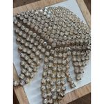 Vintage Rhinestone Waterfall Brooch Pin Jewelry Statement Piece Silver Photo 5