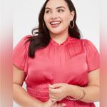 Lane Bryant NWT Satin Flutter Sleeve Ruffle V-Neck Midi Dress in Pink - Size 16 Photo 2