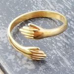 Minimalist Chic Hug Embrace Ring Stainless Steel Photo 2