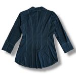 Lafayette 148 New York Black Contrast Stitch Button Front Blouse Women’s 0 XS Black Photo 4