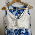 Jovani NWT  White Royal Blue Floral Two Piece 2 Event Prom Dress 4 Full Length Photo 5