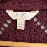 Terra & Sky  Deep Burgundy Open Knit Cardigan size 1X Photo 6