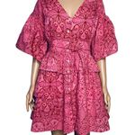 NWT Ro’s Garden Hunan Floral Mini Dress Size M Pink Flutter Sleeve V Neck Size M Photo 2