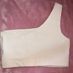 Girlfriend Collective  Ivory Bianca One Shoulder Bra Size Small Photo 0