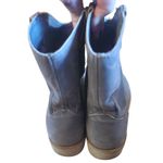 EWU Women's Grey Leather Ankle Boots Casual Western Style Low Heel Size 9 Gray Photo 6