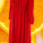 New‎ Afbi Red Open Shoulder Long Dress Size Medium Photo 0