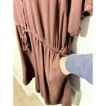 Torrid  Brown Short Sleeve Drawstring Waist Romper Button Front V Neck Size 1 Photo 2