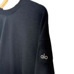Alo Yoga  Devotion Black Cropped Long Sleeve Crewneck Sweatshirt Small Photo 5
