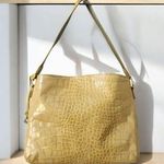 Brighton Ladies Yellow Cream Crocodile Pattern Patent Leather Shoulder Bag Photo 0