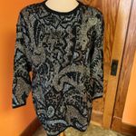 Vtg 80s sparkly geometric oversized sweater Black Size L Photo 5