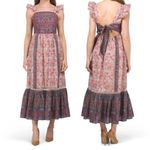 Haute Hippie NWT Boho Fairy Floral Flutter Sleeve Maxi Dress open Back Size 6 Photo 1