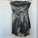 Cray Silver Black Strapless Bow Dress Size M Silver Size M Photo 2