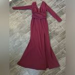 Dress the Population Carmen Dress Trumpet Maxi Gown XXS Burgundy long sleeve Photo 4