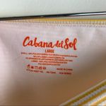 Cabana Del Sol  Yellow Striped Side Tie Bikini Bottoms L Photo 3