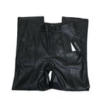 Wildfox Womens M Faux Leather Slit Hem Straight Leg Pants NEW Photo 4