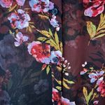 Kut From The Kloth Blouse XXL Black Floral Roll Tab Sheer Button Whimsygoth Chic Photo 5