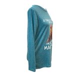 Beautiful Teal Long Sleeve Cute Graphic Owl Tee Size Small Photo 3