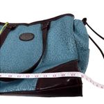 Reba Teal & Dark Brown Trim Patterned Zip Tote/Carry All Timeless Elegance Photo 7