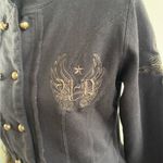 Harley Davidson Military Style Sweatshirt Jacket medium motorcycle layered‎ Black Photo 1