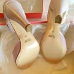 Adriana Caras women's 37 EU rhinestone gem embellished open toe 4" chunky heels Purple Size 6 Photo 3