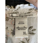 American Rag  Ivory Floral‎ Ruffle Long Sleeve Smocked Tie Crochet Size XL Photo 6