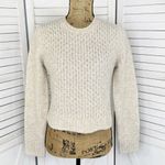 ZARA Pearl Embellished Wool Blend Pullover Crop Sweater Beige Large Photo 0