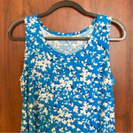 Draper James Ruffle Sleeveless Nightie Dress in Blue Shadow Floral Small Medium Photo 3