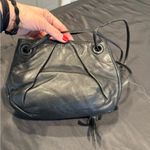 Loewe Vintage  Flamenco Knot Drawstring Bag Black Nappa Leather Pouch Clutch Photo 10