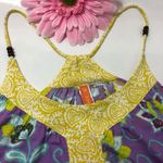 Lucy Mantra Floral Boho Bohemian Cami Yoga Athletic Racerback Tank Top Size XS Photo 1