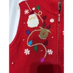 Studio Joy Womens Red Ugly Christmas Sweater Vest Santa Snowman Reindeer Size L Size L Photo 1