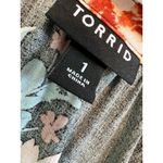 Torrid  Mini Challis Floral Print Plus Size 1X‎  High Low Shirt Dress Tie Waist Photo 1