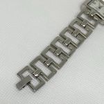 Women watch silver tone 25mm case quartz analog link bracelet size 6.5” running Photo 4