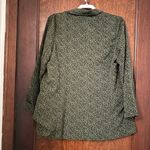 Bobeau NWT  Open Front Blazer Ditsy Leopard Olive Size L Photo 2