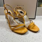 White House | Black Market Wedges Espadrille Ankle Strap Heels Yellow Size 8.5 Photo 1