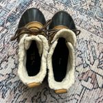 Sorel Waterproof Out and About Boots Lace Up Snow Boots Classic Gray Wool Sherpa Photo 3